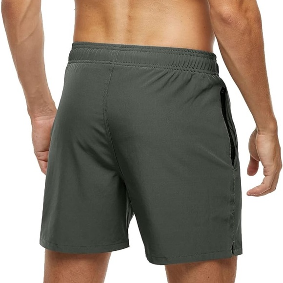 (B47) Blaosn swim shorts in mid length in Color: Army Green, Size 34 - Picture 3 of 11
